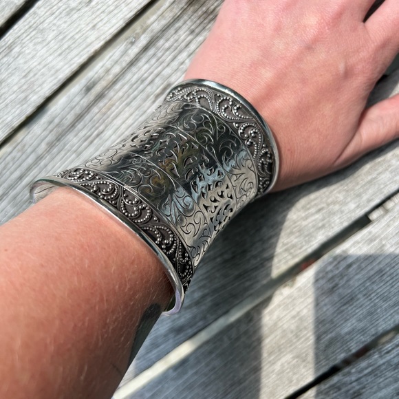 Huge statement Vintage solid 925 Sterling Silver Lois Hill Cuff - Picture 2 of 6